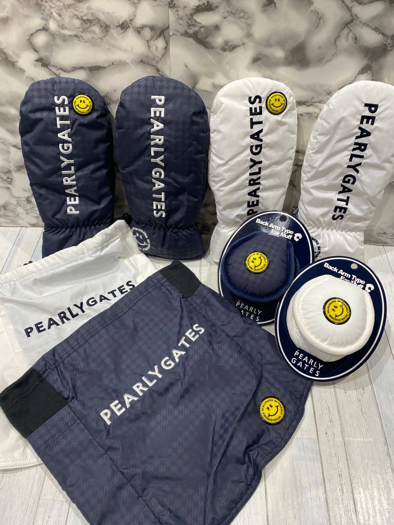 高尔夫腿套秋冬男女士新款golf字标笑脸加绒保暖两面戴围脖手套