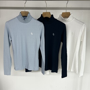 女士款 41C25 出口韩国余高尔夫球服春季 新品 T恤 针织立领弹力长袖