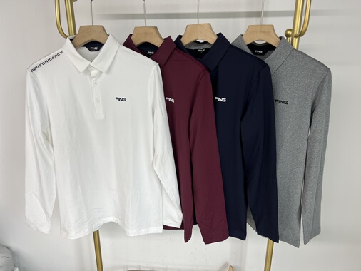 24205 出口韩国余ping高尔夫男士秋冬加绒保暖翻领polo长袖 捡漏