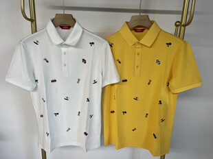21111 出口韩国高尔夫FG夏季新款男装POLO速干T恤精美刺绣图案