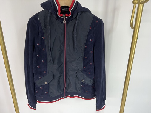 20102 韩国女装高尔夫秋冬防风加绒立领连帽夹克外套