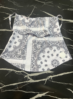 日本潮牌 FR2高尔夫男女夏新品腰果花遮阳面罩冰丝挂耳护围脖白色