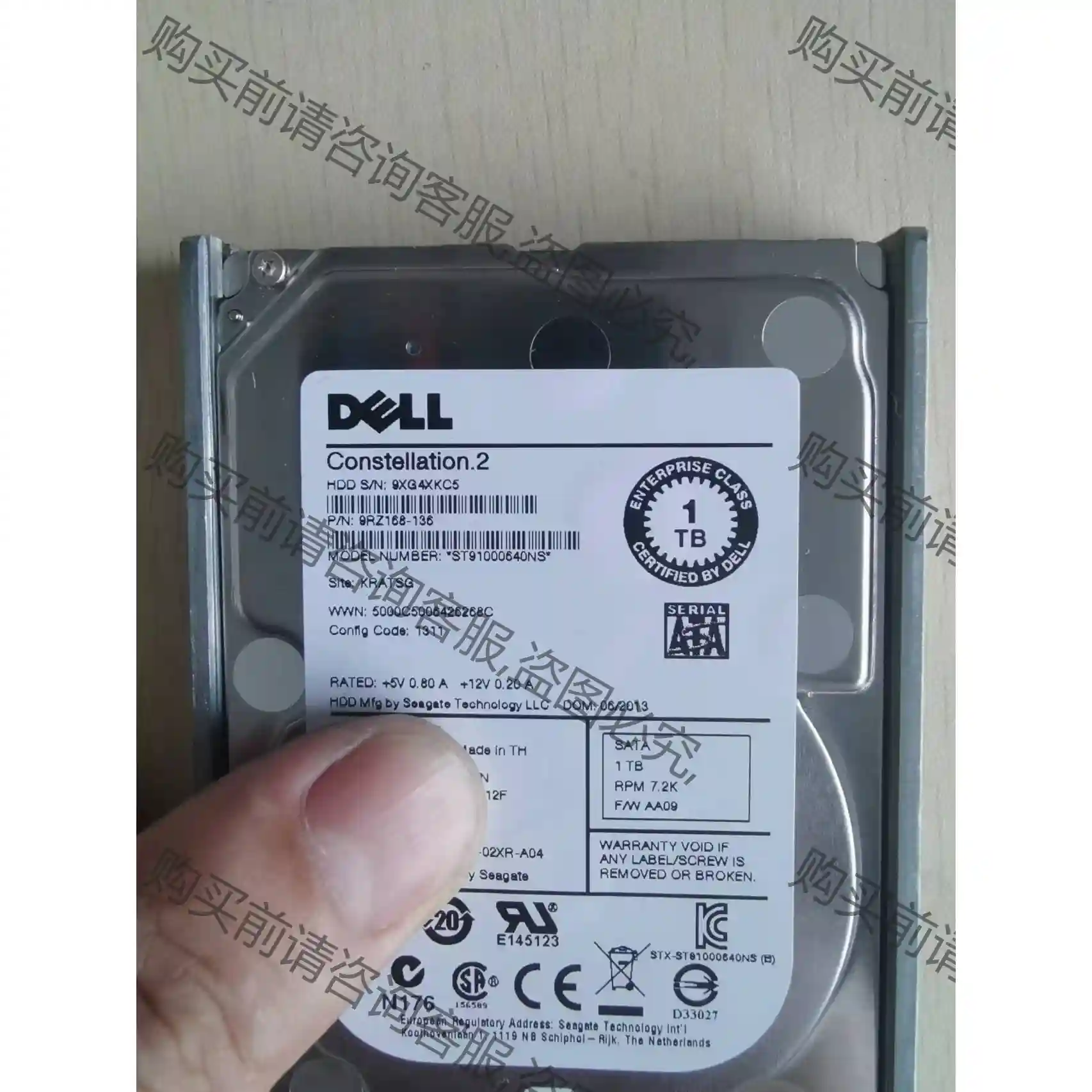 DELL ST91000640NS 1TB 7.2K SAT 先议价 拆机货包好