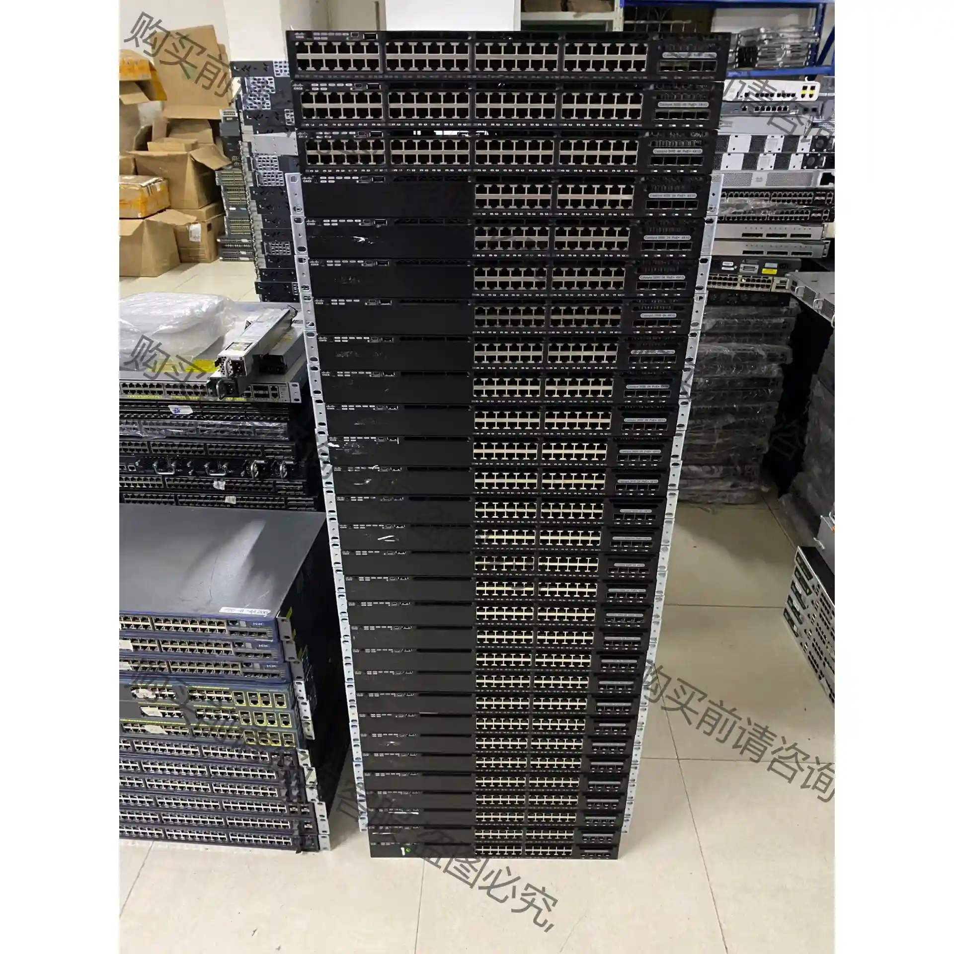 思科CISCO WS-C3650-24PS-S 48口千兆P 先议价 拆机货包好