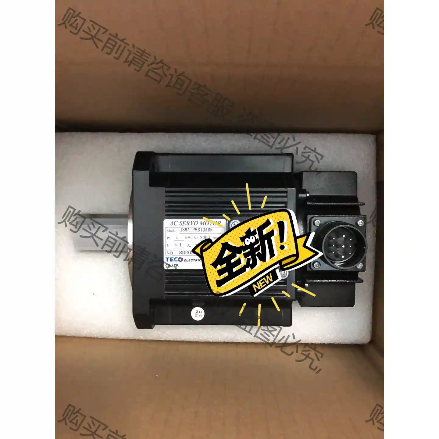 东元1KW伺服电机1只，JSMA-PMB10ABA，全新未用 先议价 拆机货包