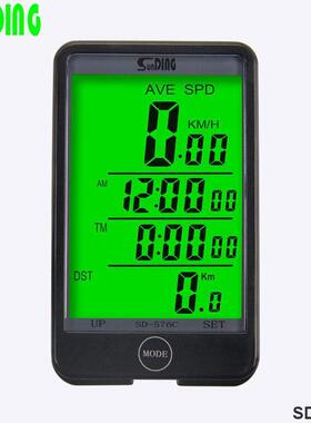 SUNDING自行车无线码表防水夜光中文大屏骑行大尺寸576c码表