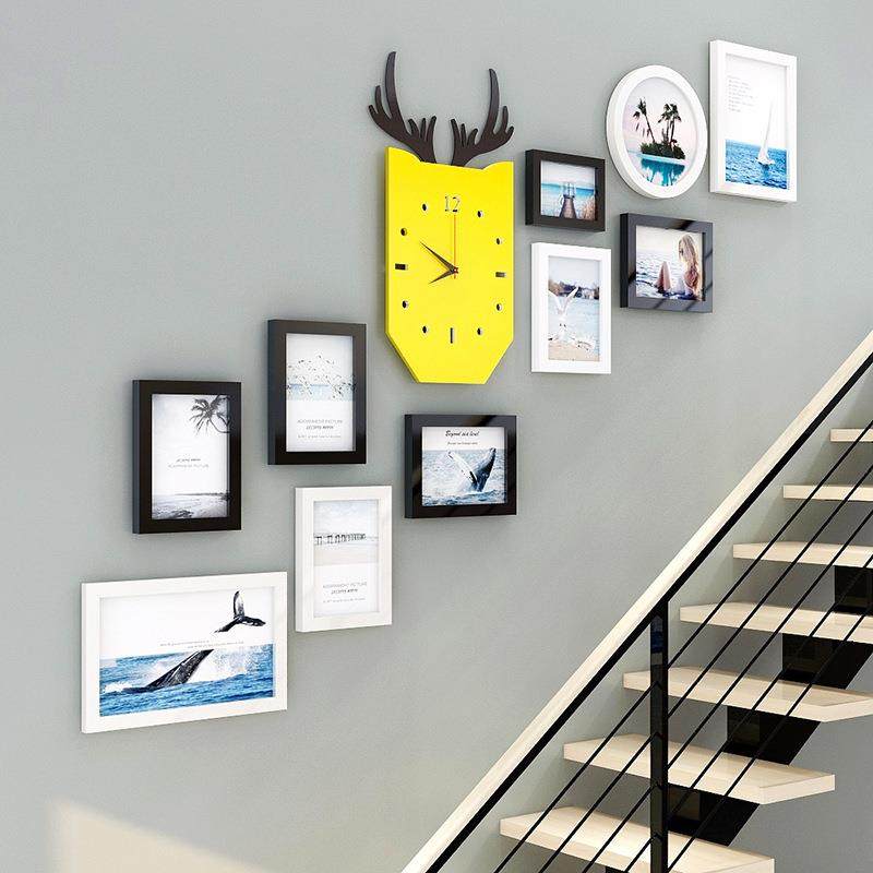 012-10框照片墙相框挂墙组合创意北欧风格楼梯复合楼相片墙,家居饰品,DIY亲子装饰画,淘宝优惠券,粉丝福利购,淘宝优惠卷