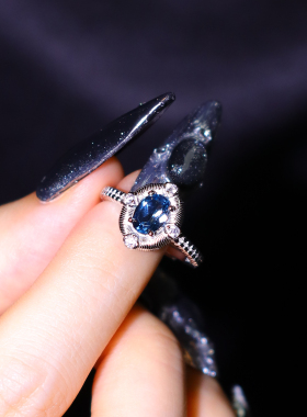 S925银伦敦蓝托帕石戒指  冬至节