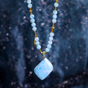 海纹石项链吊坠带链 0325直播间孤品