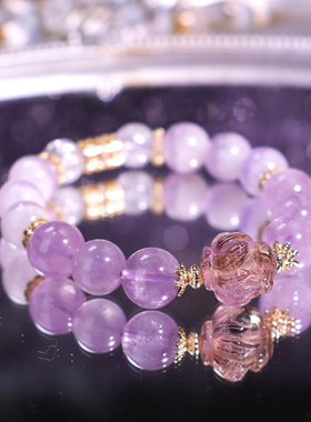 天然紫晶兔毛狐狐水晶手链  12.19冬至节直播间专属