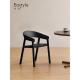 北欧设计师扶手椅黑色研究实木椅靠背咖啡厅休闲椅现代简单餐椅