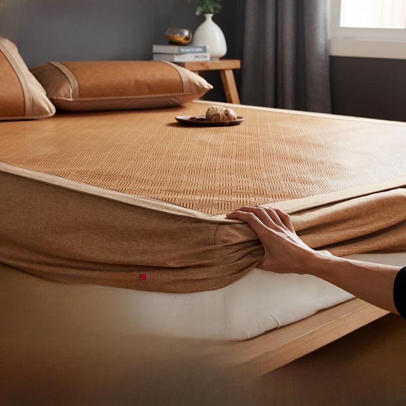 床席款双面藤席可折叠1.8m床冰丝凉席天然1.5学生宿舍夏季凉席