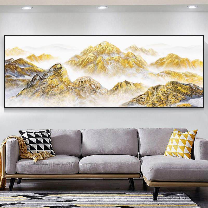 日照金山钻石贴画横款十字绣满钻2025新款高级感钻石绣客厅点钻画,居家布艺,钻石绣,淘宝优惠券,粉丝福利购,淘宝优惠卷