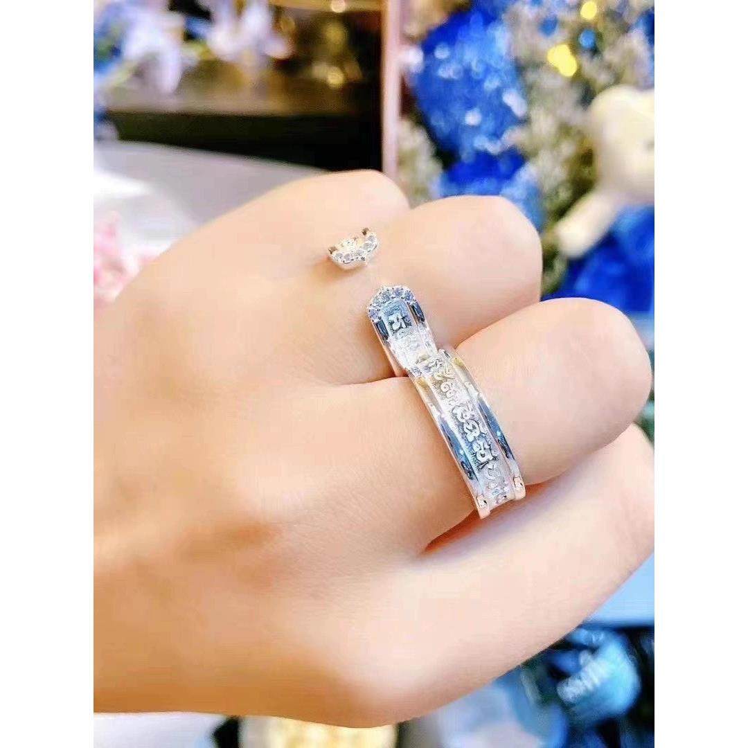 泰国佛牌 泰国阿赞喷戒指 阿赞喷情侣戒指 对戒白金女款戒指