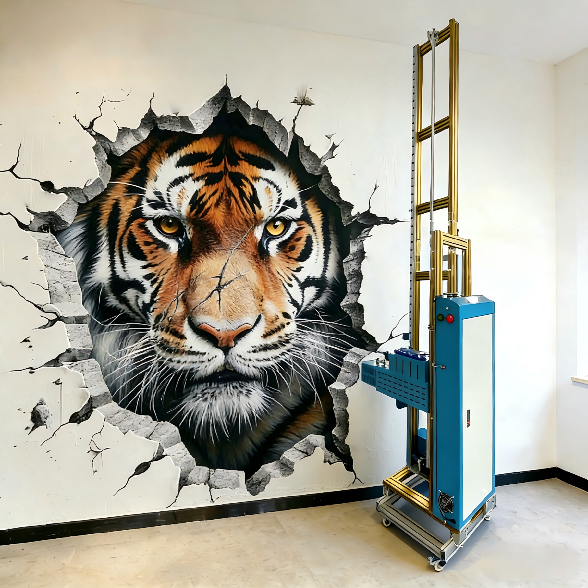 新款3D墙体彩绘机室内户外工业级高清高速可折叠便携打印机喷字画