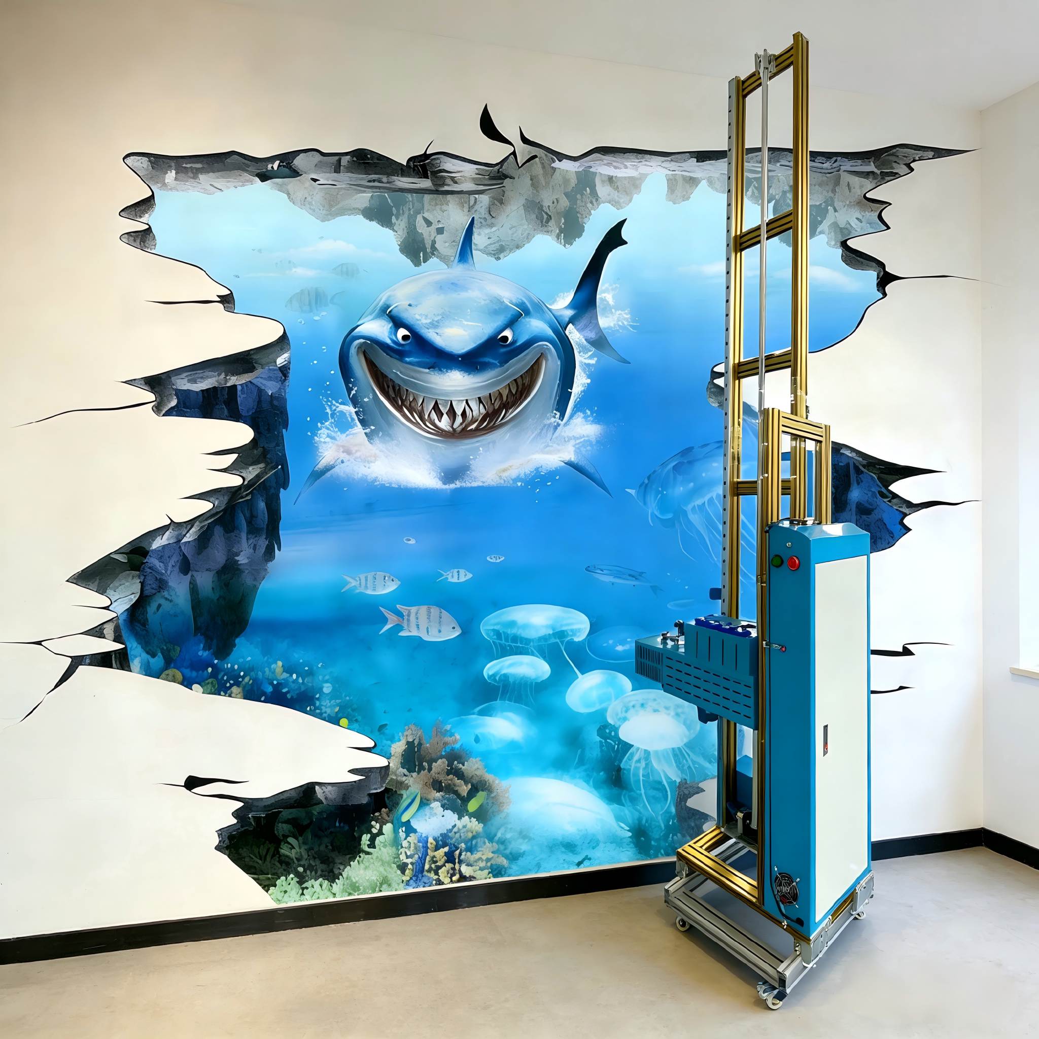 3D墙体彩绘机室内户外喷字喷画适用于多种墙面高清高速打印机