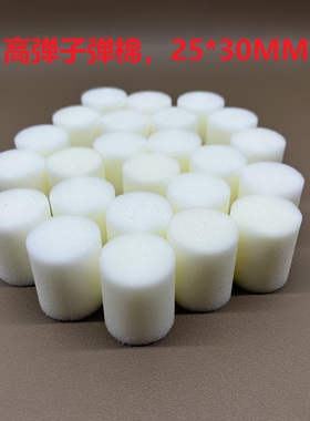 白色海绵圆形直径2.5厘米厚3厘米圆柱高弹海绵管道清洁70D密度