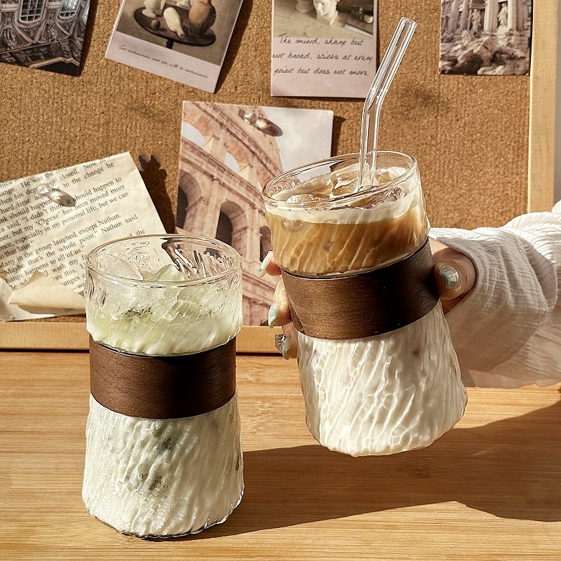 日式耐热玻璃杯耳挂拿铁咖啡杯冰美式防烫耐高温茶杯家用喝水杯子