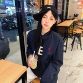 高级感痞帅情侣上衣 刺绣翻领外套男美式 哈灵顿飞行夹克春秋季 新款