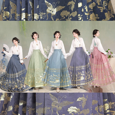 汉棠织梦新款五色织金马面裙套装