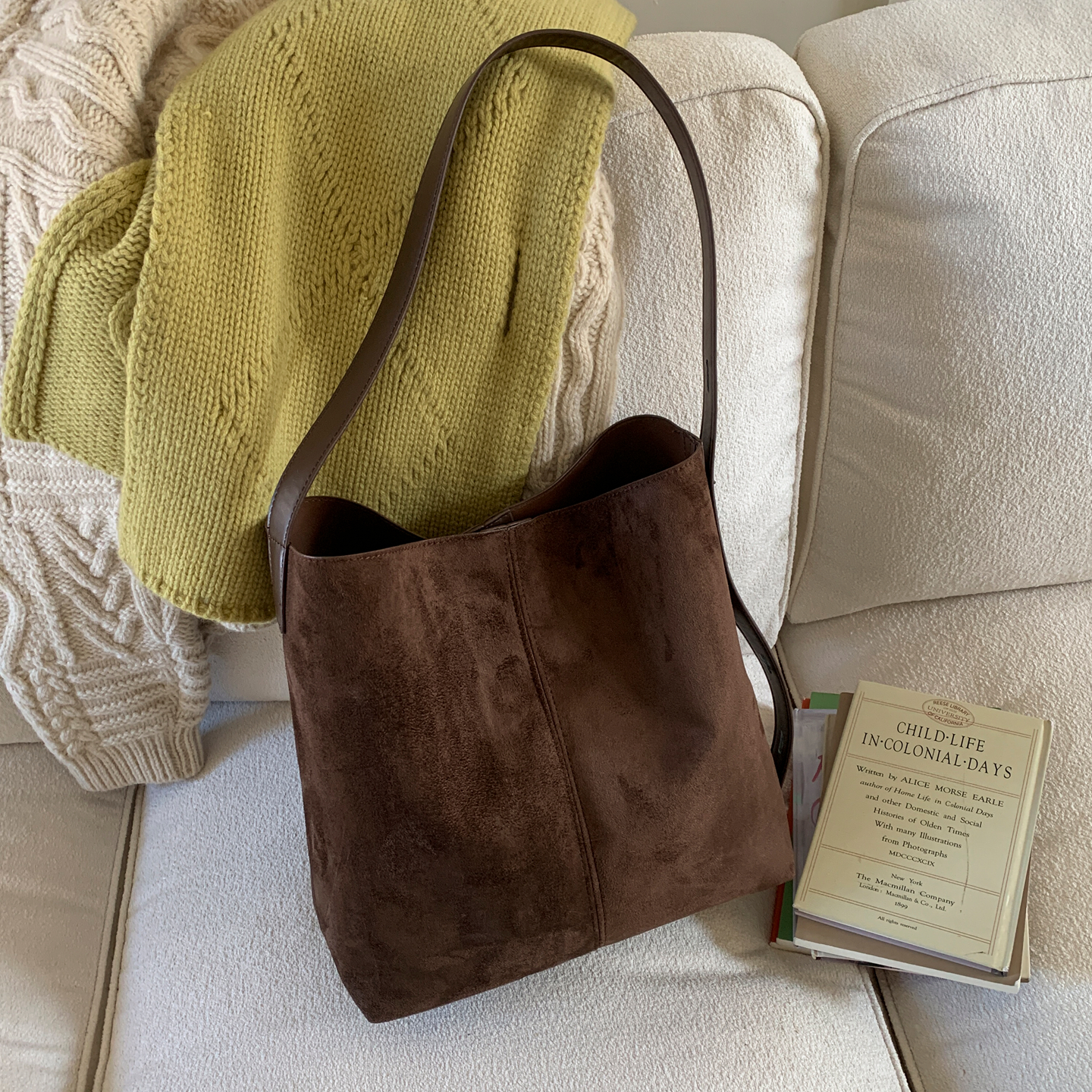 通勤单肩斜挎包子母托特水桶包