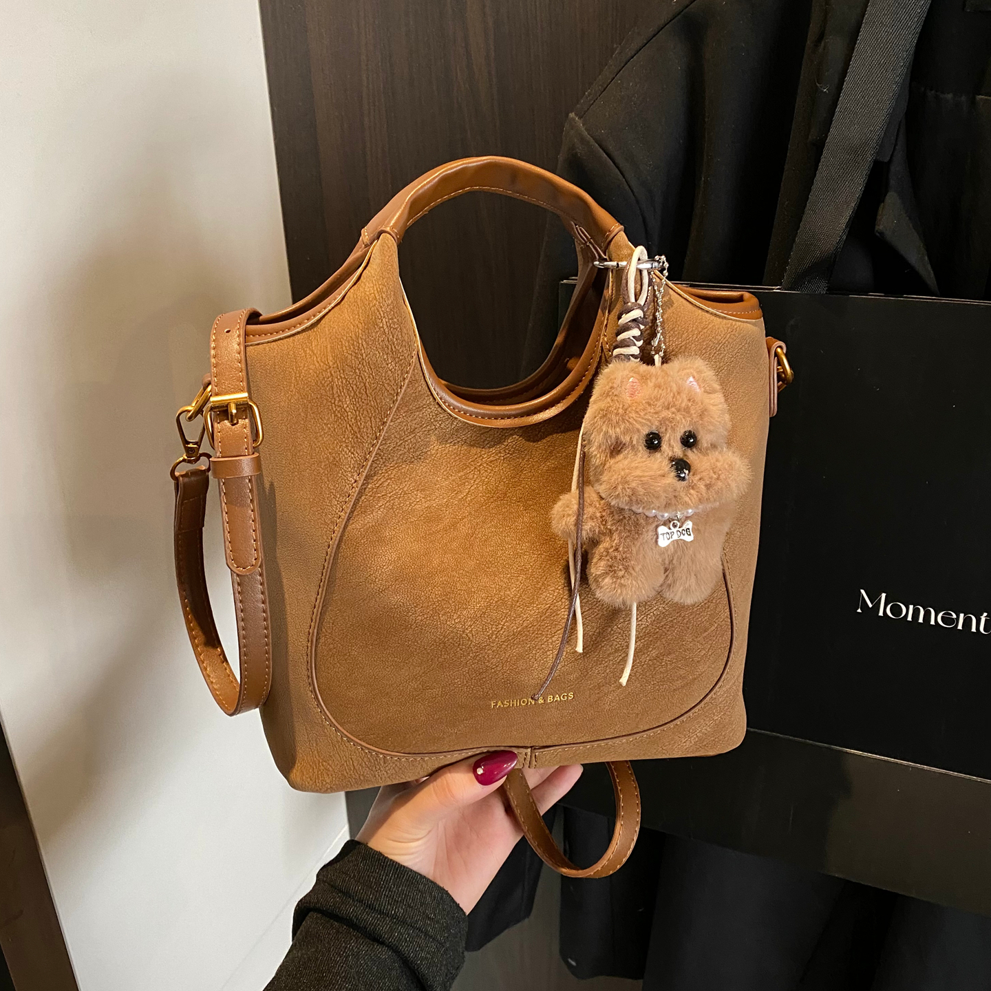 单肩包上班通勤斜挎水桶包