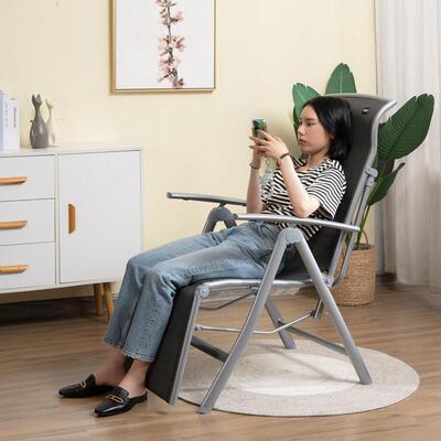 亚叠躺椅铝合金睡午休午椅家用办公室坐折躺两用休临闲靠背LCER02