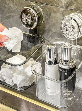 吸盘废弃洗脸面收生纳盒壁巾挂漱台洗擦脸巾ODP大号收纳架卫间置