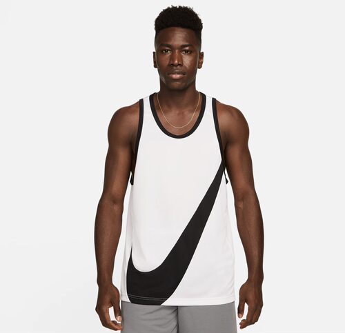 NIKE耐克大LOGO大钩速干网眼无袖篮球运动背心男DH7133-100