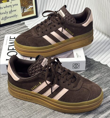 马思纯同款adidas Originals Gazelle BoldT头鞋厚底女款JI0326