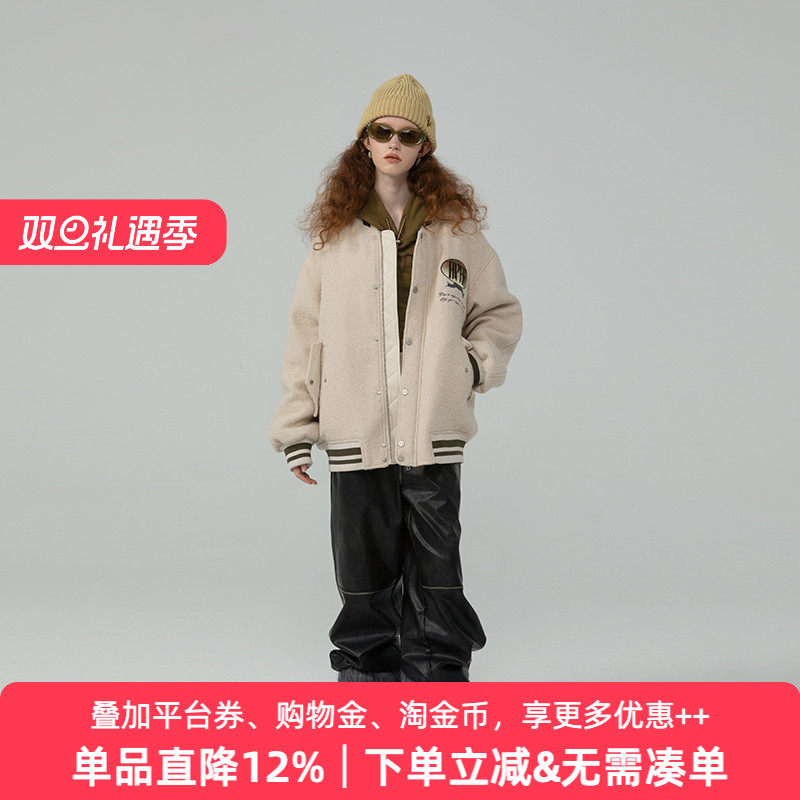 APPARITION学院风棒球服棉服外套