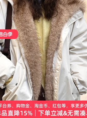 APPARITION 复古仿皮草 派克羽绒服 大毛领 白鸭绒羽绒外套