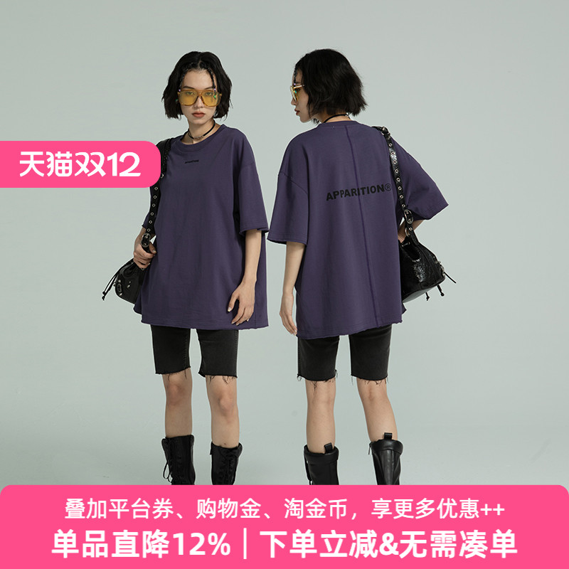 APPARITION宽松拼缝短袖logoT恤