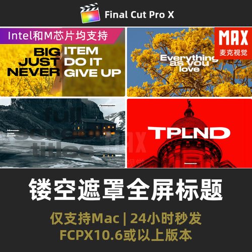 FCPX插件6款磨砂半透全屏标题
