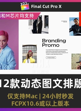 finalcutpro插件 12款模块品牌推广商务简约动态图文排版fcpx插件