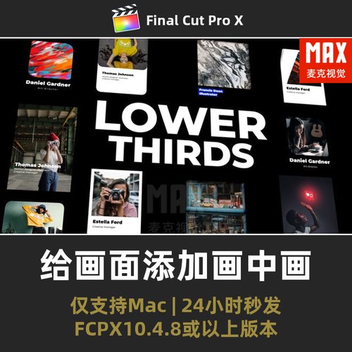 FCPX字幕模板 带图片人名条人物产品介绍fcpx画中画插件
