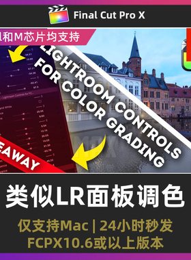 FCPX中文插件模拟lightroom调色lr面板调色插件FinalCutPro M3