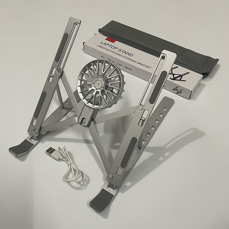 N3铝合金笔记本电脑支架带风扇便携收纳升降散热托架平板支撑架