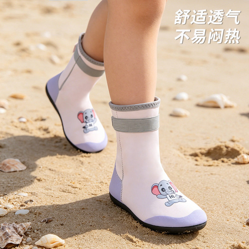 高筒儿童沙滩鞋成人防滑防割潜水鞋浮潜鞋游泳涉水宝宝亲肤溯溪鞋