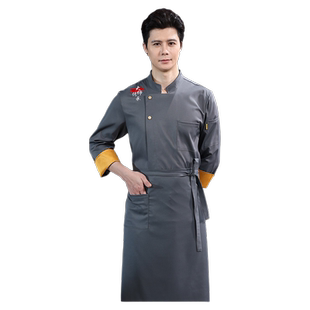 厨师工作服男长袖定制夏季透气弹力女短袖烘焙酒店餐饮后厨秋冬装