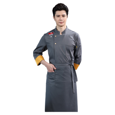 高端厨师工作服长袖男餐厅酒店女