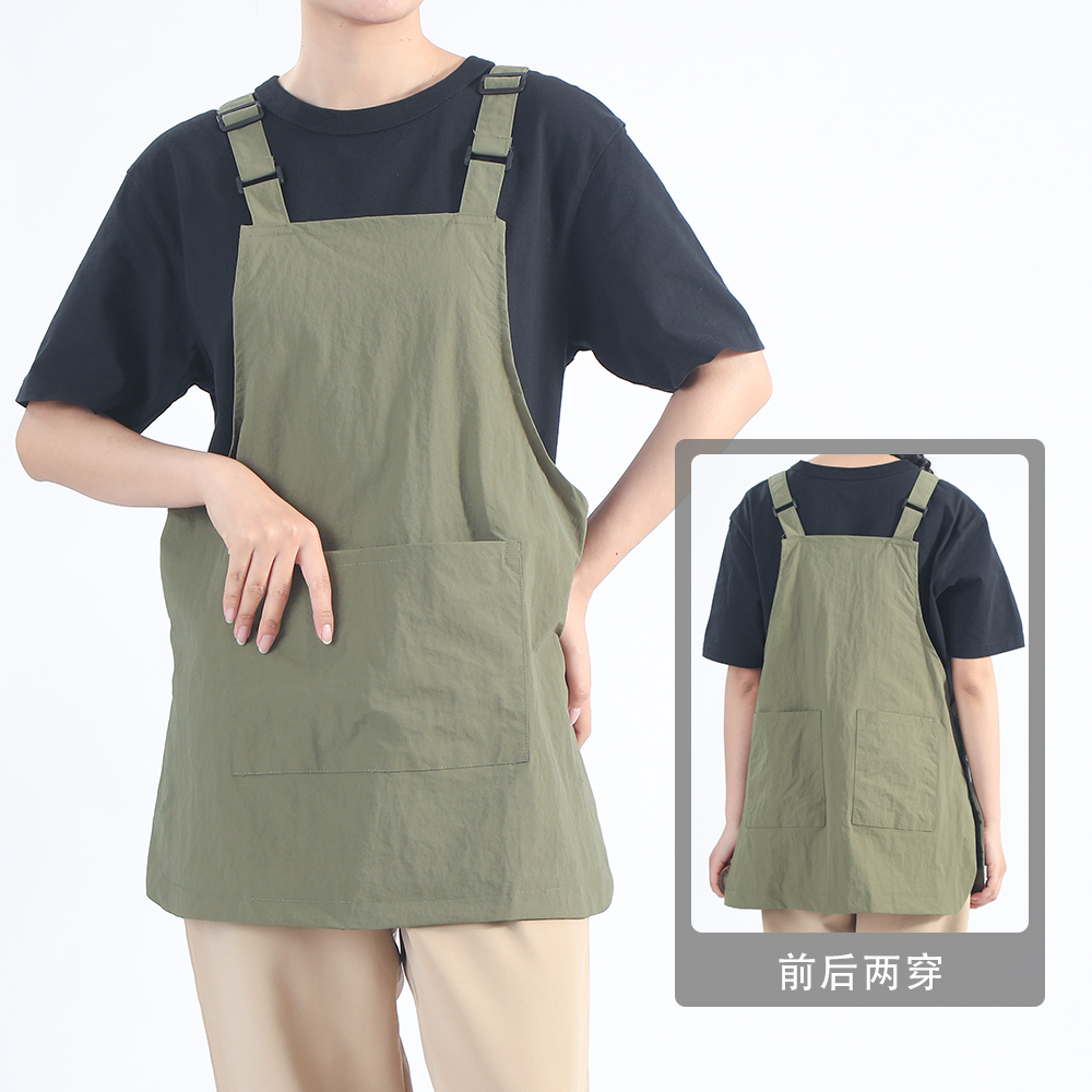 咖啡店工装马甲式围裙定制logo