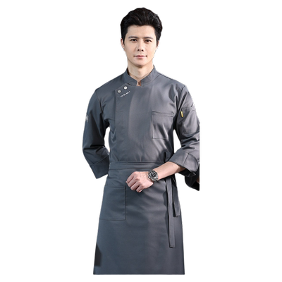餐厅后厨房厨师工作服长袖秋冬装