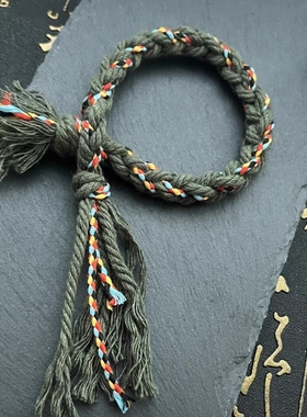 原创纯手工编织藏式手绳手搓棉文玩手链手绳男女可用