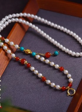 新中式国风珍珠项链女款2025新款爆款轻奢小众设计感锁骨链配饰