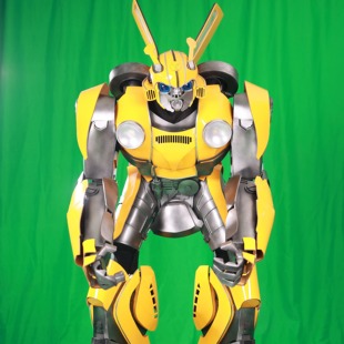 真人穿戴变形金刚甲壳虫大黄蜂cosplay高跷演出服装发光铠甲套装