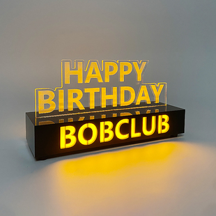 酒吧KTV生日快乐发光留位牌LED异形亚克力定位卡牌VIP留座牌