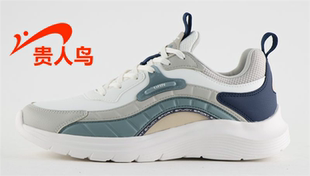 运动休闲皮面防水耐磨男跑步鞋 贵人鸟男鞋 新款 2022秋季 P23G05 正品