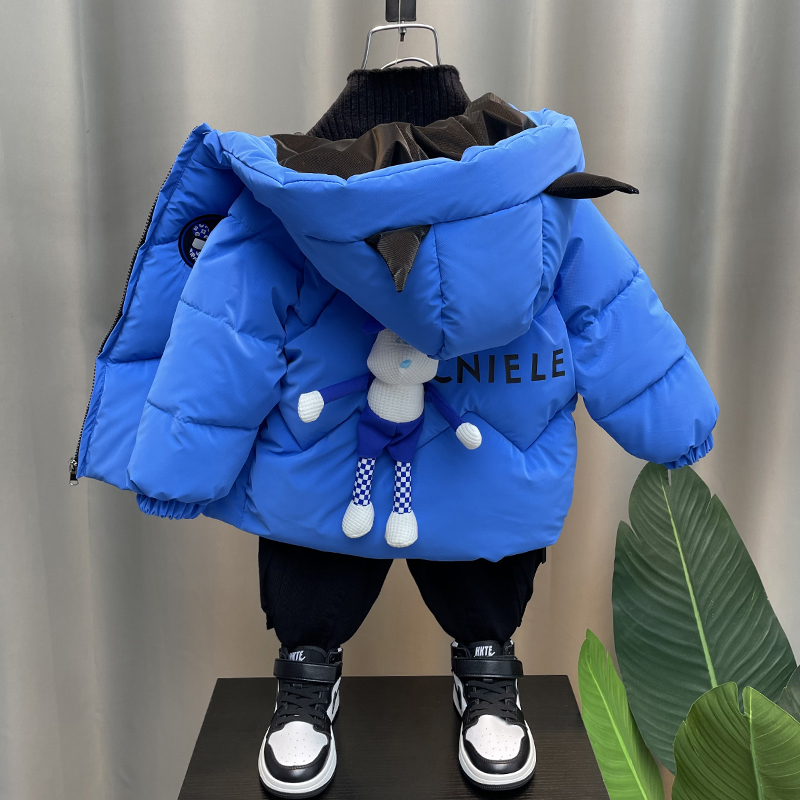 冬季男童公仔小熊棉服时髦洋气