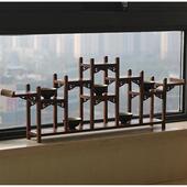 鸡翅木实木展示架多宝阁小博古架长亭小摆件茶具茶壶架盆景架九格